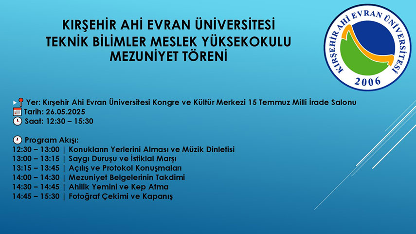 2025 Yılı Mezuniyet Töreni Programı